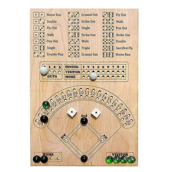 Baseball Dice Board Game Dice And Marbles Board Game Baseball Wooden Chess Board