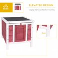 thumbnail image 5 of Small Wooden Rabbit Hutch for Outdoor Use, Red Pet Cage with Openable Waterproof Roof for Guinea Pigs, Ducks, and Small Dogs, 5 of 8