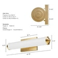 thumbnail image 6 of Hunter - Holly Grove 2-light Alturas Gold, Medium Size Vanity Light, Dimmable, Formal Style, for Bedrooms, Dining, Living Rooms - 19944, 6 of 7