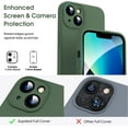thumbnail image 2 of Liquid Silicone Case for iPhone 13, [Camera Protection] [Anti Fingerprint] [Wireless Charging] 4 Layer Phone Case Protective Cover, Built-in Microfiber Case Cover, 6.1", Green, 2 of 14