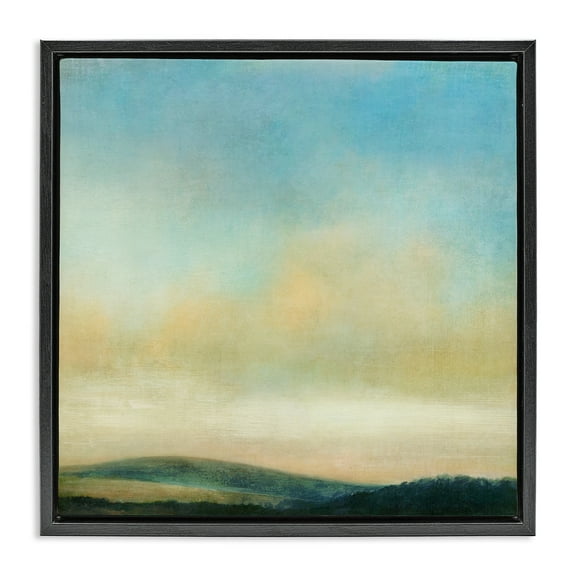 Stupell Industries Cloudy Countryside Fields Landscape & Nature Painting Black Floater Framed Canvas Art Print Wall Art, 18 x 18