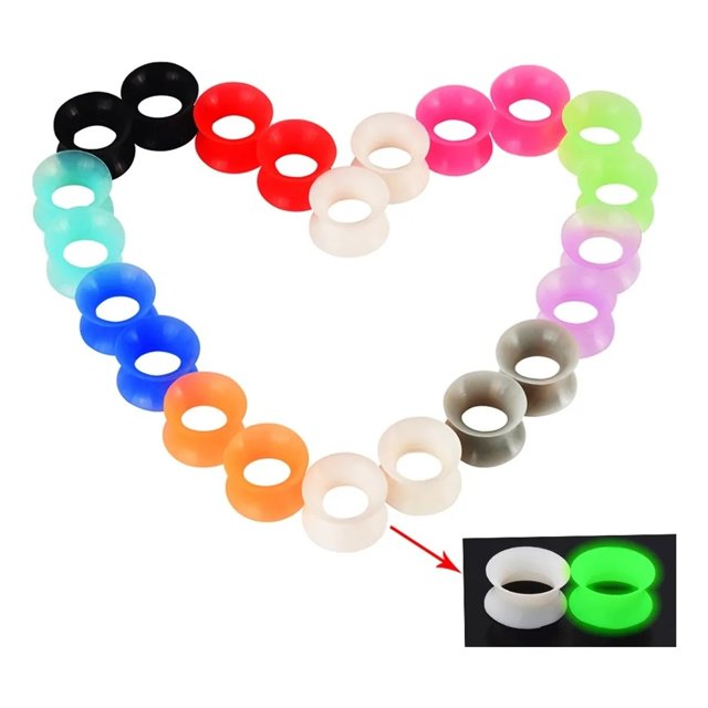 11 Pares De Expansores De Silicona Con Colores Para Oreja