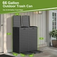 thumbnail image 2 of ROJIK Outdoor Trash Can with Lid and Tray Waterproof, Durable and Stylish Resin Outdoor Trash Can for Porch, Garden and Office (Black, 66 Gallon), 2 of 7