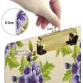 thumbnail image 4 of FMSHPON Elegant Purple Flower Clipboard Hardboard Wood Nursing Clip Board and Pull for Standard A4 Letter 13x9 inches, 4 of 7