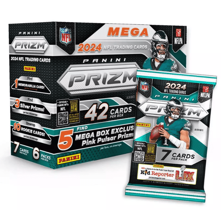 Panini 2024 Prizm Football Cards, Mega Box, Pink Pulsar Prizms