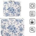 thumbnail image 2 of Vintage Blue Floral Dish Drying Mat for Kitchen Counter 18x24 Inch Chinoiserie Flowers Absorbent Reversible Microfiber Dish Pad Dish Drainer Rack Mats Countertops Protector Mat, 2 of 7
