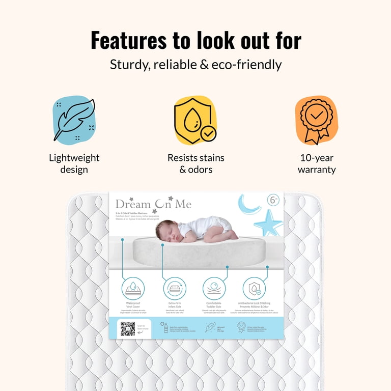 Evolur Dream On Me 6 Inch Reversible Full Crib Mattress photo 2