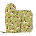 thumbnail image 2 of Honeii Running Beagle patten Oven Mitts and Pot Holders Sets, Baker Oven Mitts, Mittens for Kitchen Decor, Baking Lover over Gloves Gifts, 2 of 7