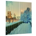 thumbnail image 4 of Cortina de ventana con estampado de ciudad de nieve, panel opacas, bufandas transparentes, cenefas 140x100 Zulema Cortina de ventana negra, 4 of 8
