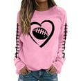 thumbnail image 2 of successthop Football Sweatshirt for Women Rugby Graphic Game Day Crewneck Long Sleeve Sweater Pullover Tops Blouse, 2 of 4