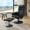 Black, variant on Leather Massage Reclining Chair with Ottoman Set, 360° Swivel Design and Seat Heating for Home or Office Comfort