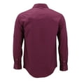 thumbnail image 2 of Men’s Casual Western Pearl Snap Button Down Long Sleeve Cowboy Dress Shirt (Burgundy, 3XL), 2 of 3