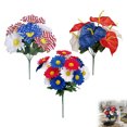 thumbnail image 2 of 4th Of July Flower Decorations, Red Blue White Cemetery Flower, Independence Day, Home Party Decor,Memorial Day GraveFlowers for Home Wedding Party Decor, 2 of 6