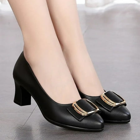 

Women Fashion High Quality Black Patent Leather Spring Slip on Square Heel Shoes Lady Cool Autumn Shoes Sapatos Femininas B824 h 37