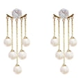 thumbnail image 4 of Fiudx Pendientes de Corazón, Elegante Diseño de Borla Dorada, Detalle de Lazo de Diamantes de Imitación Brillantes, Estilo Chic En Forma de Corazón, Ideal para Fiestas, Bodas y Citas, Regalo para Ama, 4 of 5