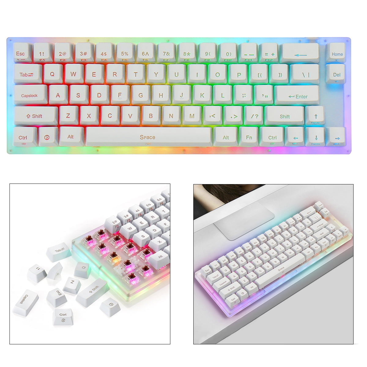 Womier K66 61-Key Type-C Wired Gaming Mechanical Keyboard with RGB 