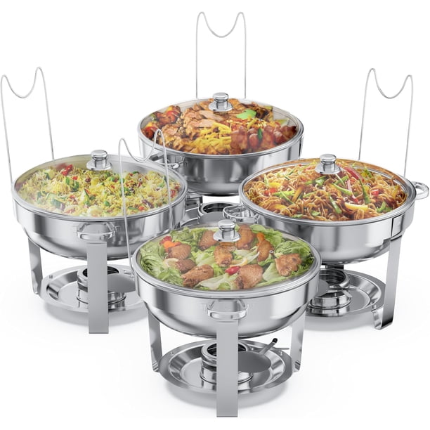 Juego de platos tipo buffet Hafing ALPHA LIVING completo de acero inoxidable