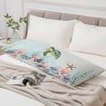 thumbnail image 6 of Sea Turtle Throw Pillow Covers Teal Green Starfish Shell Marine Life Decorative Lumbar Pillow Cover Rectangle Cushion Case for Sofa Couch Bed Living Room Bedroom 20 X 54 Inches, 6 of 9