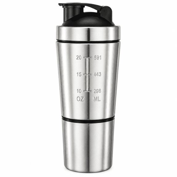 THDFTDT 20oz Silver Blender Bottle with Mixing Ball