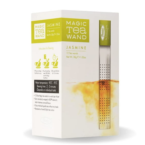 GREEN JASMIN TEA, Silver Magic Tea Wands - 12 Sticks/Box
