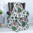 thumbnail image 4 of Cactus Soft Flannel Fleece Blanket, Colorful Pattern of Succulent Plants Tropical Exotic Foliage Natural Garden Design, Cozy Plush for Indoor and Outdoor Use, 50" x 70", Multicolor, by Ambesonne, 4 of 5
