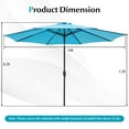 thumbnail image 3 of Costway 10FT Patio Umbrella Sunshade Market Steel Tilt with Tilt Mechanism Crank Handle, 3 of 10