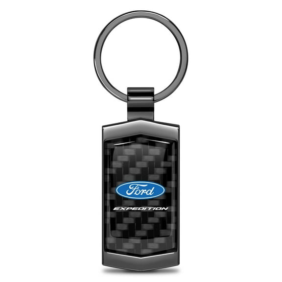 iPick Image for Ford Expedition Real Black Carbon Fiber Gunmetal Metal Case Key Chain, Official Licensed