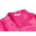 thumbnail image 2 of Beezizac Satin Pajamas for Girls - Neon Pink Cute Silky Long Sleeves & Pants Sleepwear PJ Set Size 6/7, 2 of 7