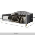 thumbnail image 4 of Castle Place Twin Velvet Upholstered Daybed with Crystal Button Tufting, Silver, 4 of 8