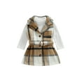 thumbnail image 2 of Toddler Girl 2Pcs Fall Outfits, Long Sleeve Knit Tops and Sleeveless Belted Coat Set, 2-7T, 2 of 9