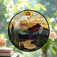 thumbnail image 2 of Mountain Range Suncatcher Stained Glass, Mountain Range Stained Glass Window Hanging Mountain Range Sun Catchers Indoor Window Decor, Stained Glass Ornament 2025, Holiday, 2 of 6