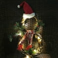 thumbnail image 5 of Christmas Wreath Ornamentt with Light,Pre-lit Snowman Shaped Vine Loop Hanging Christmas Wreath,Cute Snowman with Xmas Scarf Hat Rattan Hanging Wreath for Home Festival Decoration, 5 of 5