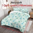 thumbnail image 3 of ZIATUBLES Full Size Dinosaur Print Duvet Cover Set, 3-Piece Soft Breathable Zipper Closure Bedding, Lightweight Easy Care Bed Linens for All-Season Use, Modern Bedroom Decor, 3 of 8