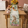 thumbnail image 2 of Easter Table Runner 120 Inches, Spring Watercolor Bunny Eggs Flower Leaf Beige Bed Runner Dresser Scarves Tabletop for Indoor Outdoor Parties/Ceremony/Banquet, 13"x 120", 2 of 8