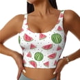 thumbnail image 2 of Lsque Hand Drawn Watermelon Printed Women'S Sports Bra, Compression, Moisture Wicking, High-Impact Sports Bra For Women,Supportive sports bra-Medium, 2 of 9