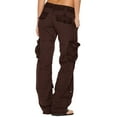 thumbnail image 7 of Dyegold Womens Cargo Pants With Pockets Baggy Low Waist Zipper Straight Y2k Pants Light Baggy Jogger Loose Parachute Pants, 7 of 7