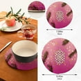 thumbnail image 3 of GZHJMY Pink Christmas Snowflake Trivets Pot Holders Set of 2, Hot Pads, Table Mats,Placemats Set for Cooking and Baking, Cotton Braided Hot Pads, 7.09"+9.45", 3 of 7