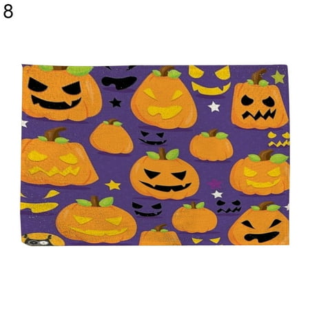 

HoMD Table Mat Halloween Theme Design Non-Slip Linen Cup Dishes Plates Pad for Restaurant