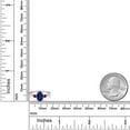 thumbnail image 6 of Gem Stone King 10K White Gold Blue Created Sapphire and Red Created Ruby 3-Stone Ring for Women | 1.88 Cttw | Oval 8X6MM | Gemstone September Birthstone | Size 9, 6 of 6