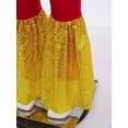 thumbnail image 6 of iiniim Shiny Lapel Neck Dance Leotards for Girls Sleeveless Metallic Mini Dots Bell Bottomed Tessels Jumpsuit Dancewear Red 10, 6 of 7