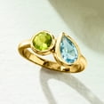thumbnail image 4 of Ross-Simons 1.30 Carat Sky Blue Topaz and .60 Carat Peridot Toi Et Moi Ring in 18kt Gold Over Sterling, Women's, Adult, 4 of 5