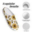 thumbnail image 5 of Daiia Sunflowers and Bees Print Women’s Fuzzy Slippers Memory Foam Lightweight House Shoes Cozy Loafer Flannel House Shoes-44/45, 5 of 7