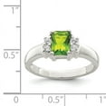 thumbnail image 2 of 925 Sterling Silver Lime Green and White Cubic Zirconia Ring Size 7, 2 of 5
