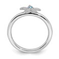 thumbnail image 2 of Blue Topaz Sterling Silver Starfish Ring, 2 of 8