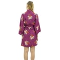 thumbnail image 4 of Bimba Women's Floral Printed Georgette Bridesmaid Robe Purple Coverup Wrap-26, 4 of 10