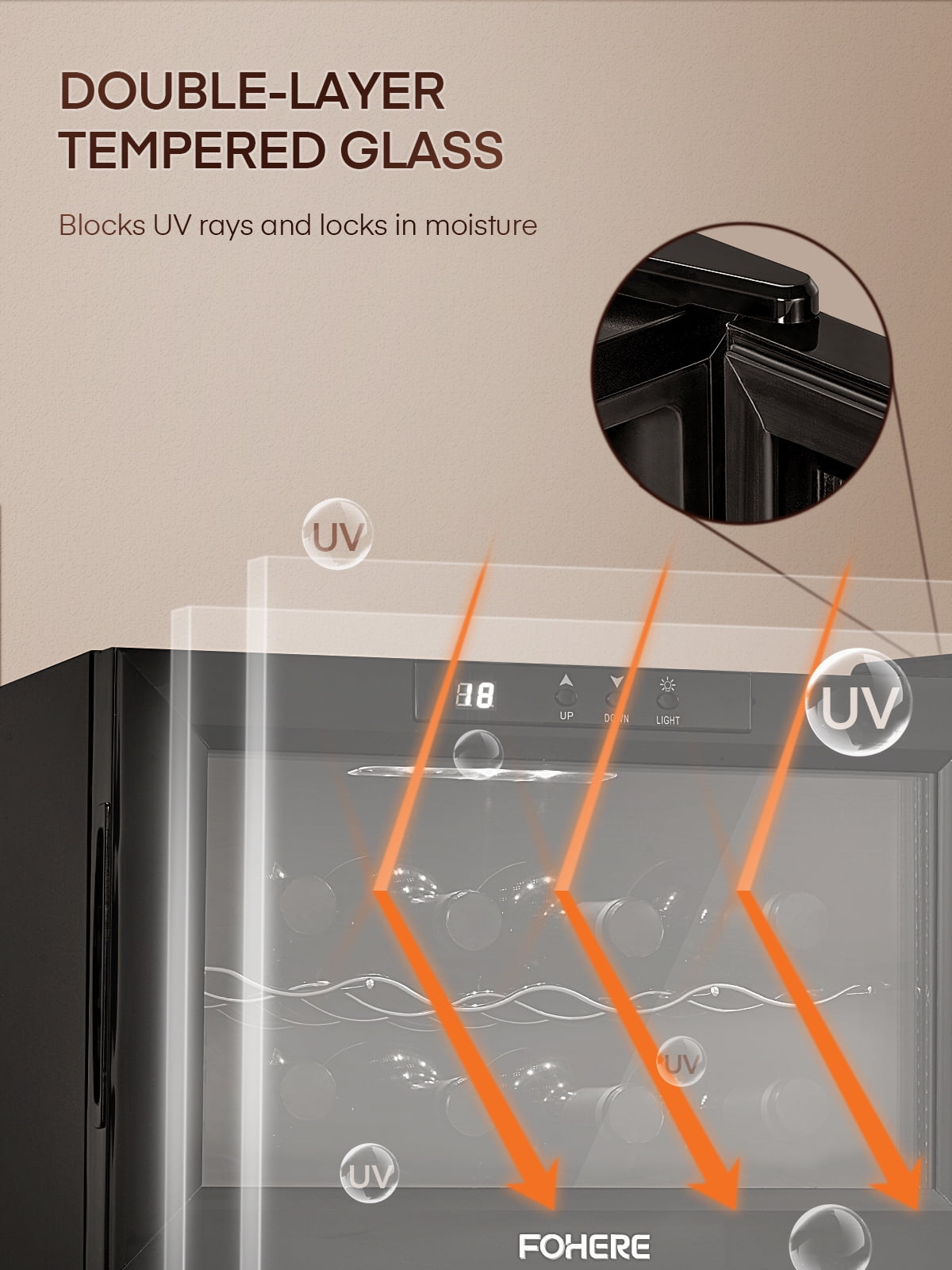 8 Bottles Freestanding Wine Cellar, Wine Fridge with Digital Temperature Control