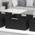 thumbnail image 4 of Sorbus Storage Box Woven Basket Bin Container Tote Cube Organizer Set Stackable Storage Basket Woven Strap Shelf Organizer Built-In Carry Handles (Black), 4 of 7