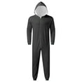 thumbnail image 5 of HNMKIU Family Christmas Pajamas Hooded Zip Front Pajamas Cozy Holiday Loungewear for Dad Dark Gray，Dad_XL, 5 of 6