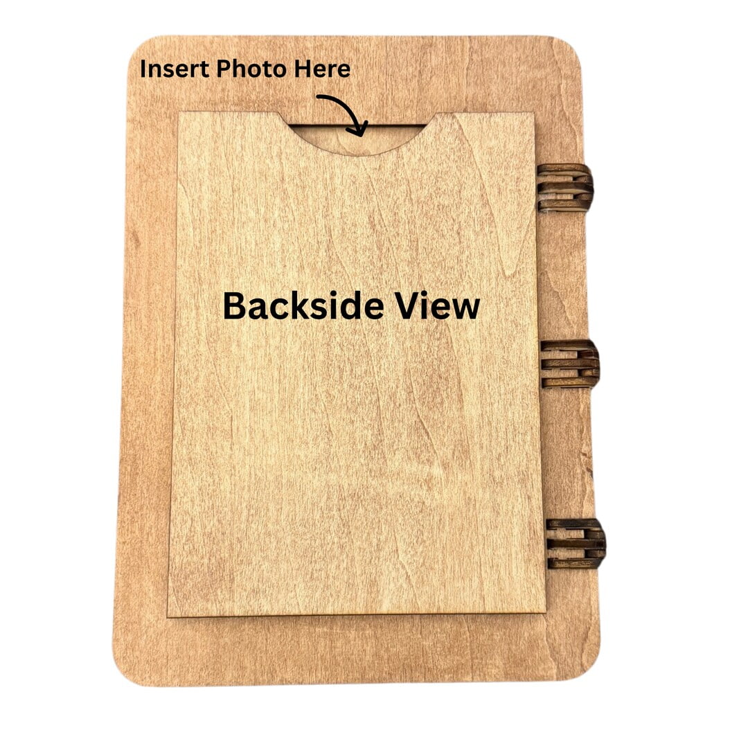 Mother’s Day Wooden Greeting Card Picture Frame – Hinged Wood Photo Card Holds 4x6 Photo – Keepsake Gift for Mom Best Friend Theme