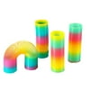 4 Pack Rainbow Plastic Magic Coil Spring Toy for Kids Birthday, 6 x 2 in